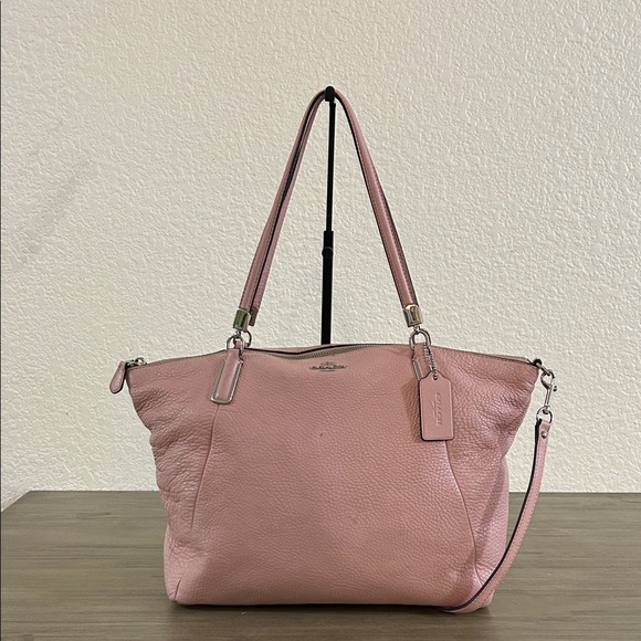 Coach Kelsey Pink Pebble Leather Shoulder Bag f34494 - Picture 1 of 12